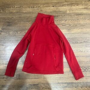 Athleta Red Utility Jacket Plush Fleece High Collar
